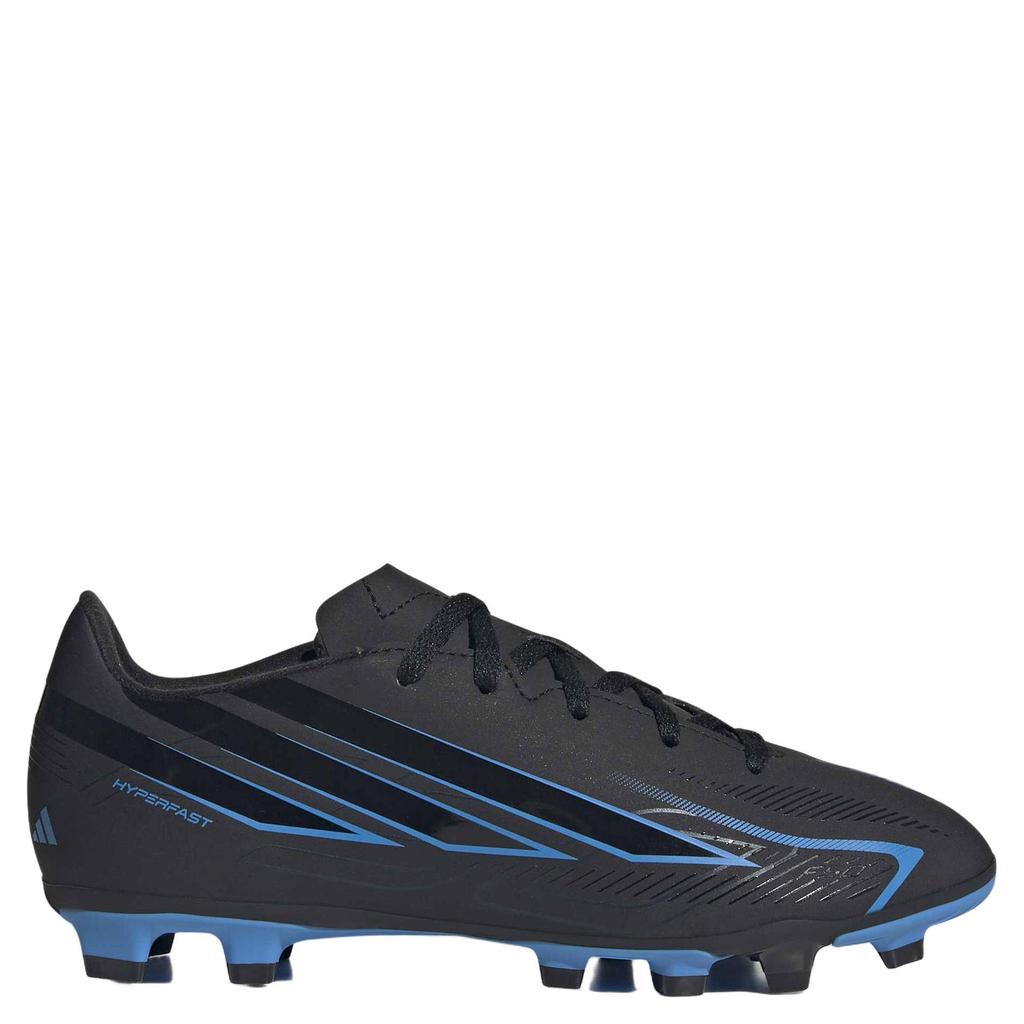 Zwart en blauwe jongens en meisjes adidas Performance F50 Hyperfast Club junior imitatieleren voetbalschoenen -