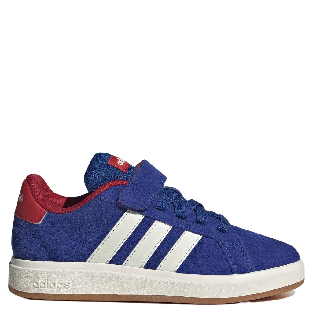 Blauw en ecru jongens en meisjes adidas Sportswear Grand Court 00's leren sneakers - met elastische veter- met klittenbandsluiting