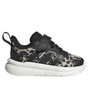 sneakers met panterprint - zwart/ecru