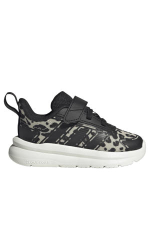 sneakers met panterprint - zwart/ecru