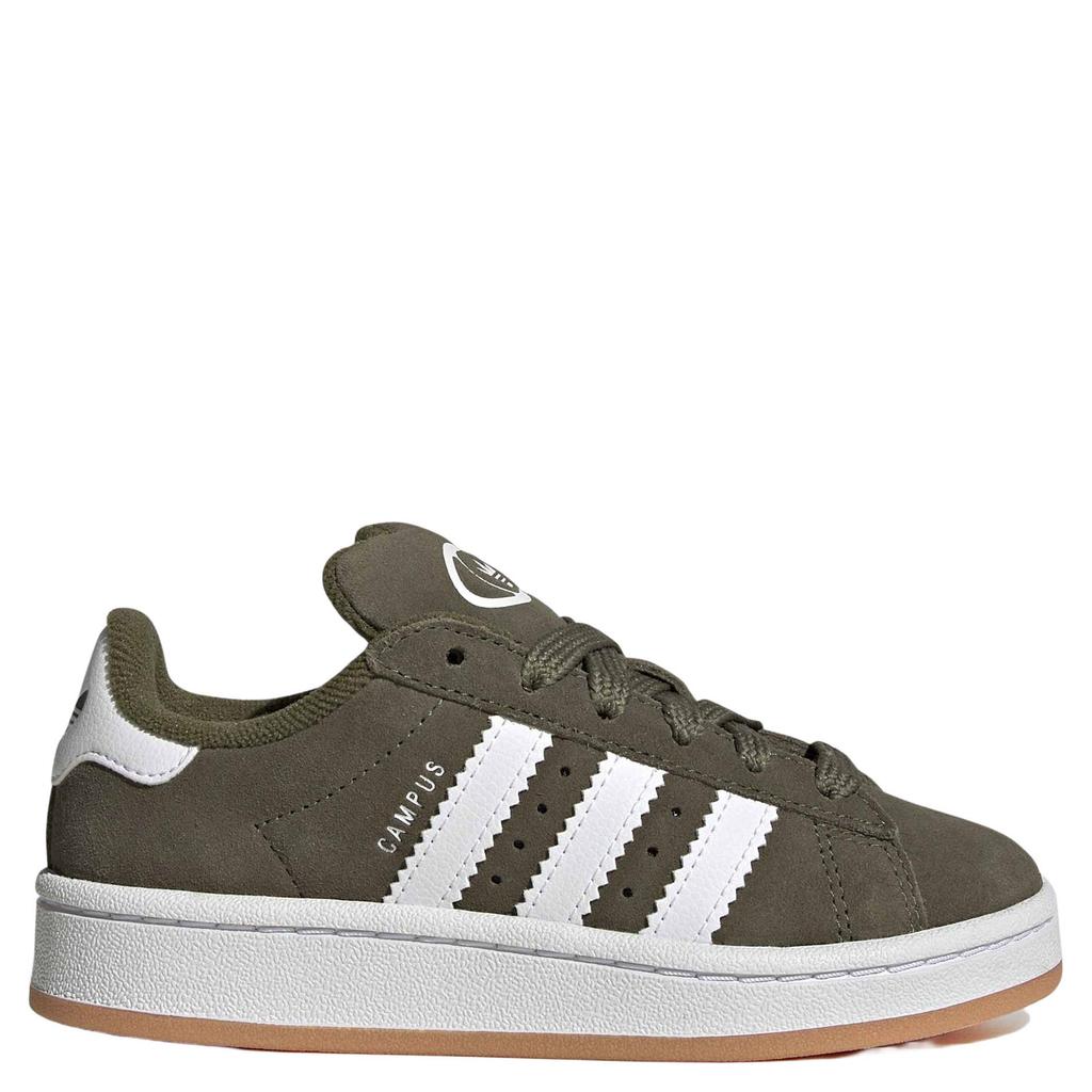 Olijfgroen en witte jongens en meisjes adidas Originals CAMPUS 00s suède sneakers - met veters