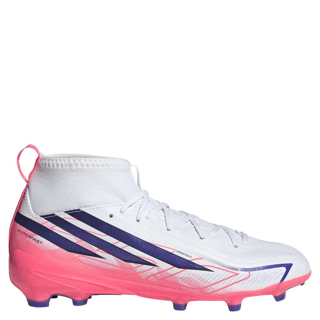 Roze en paarse jongens en meisjes adidas Performance F50 Hyperfast League junior imitatieleren voetbalschoenen -