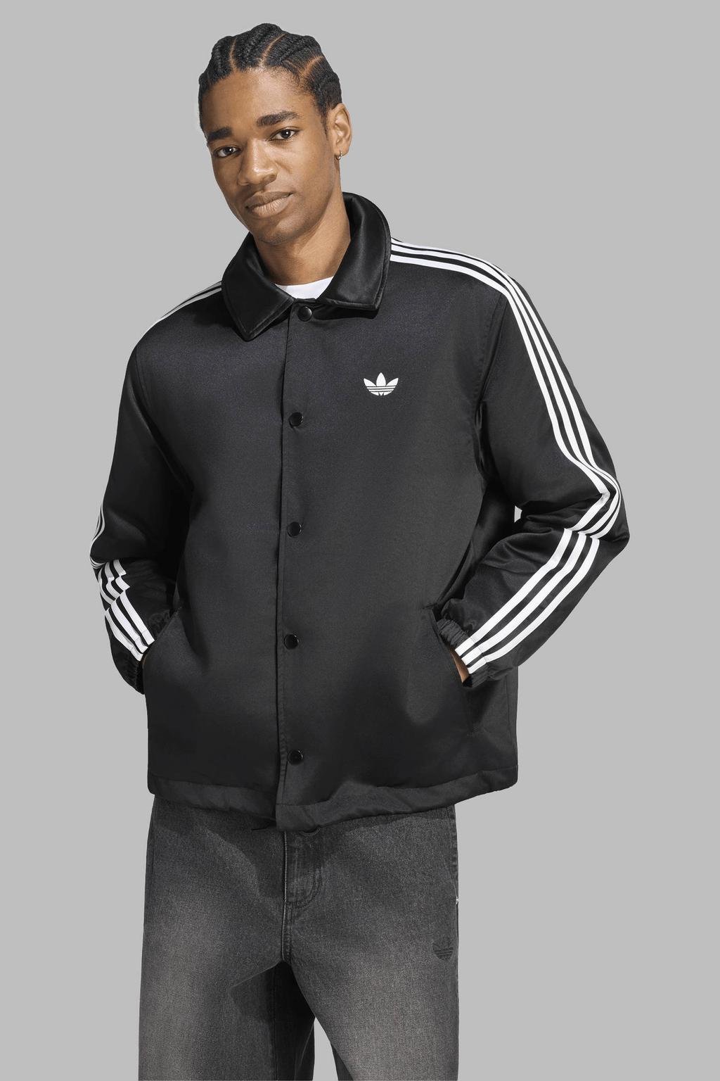 adidas Originals gewatteerde Coach jack - zwart