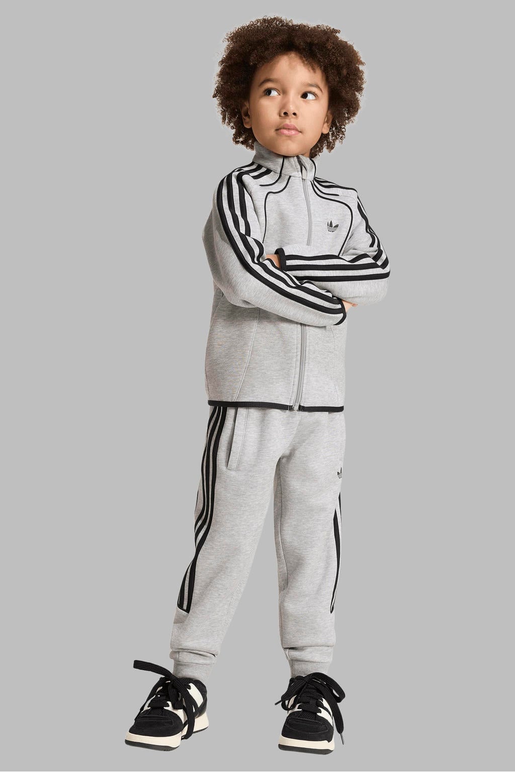 adidas Originals joggingpak met opstaande kraag - grijs