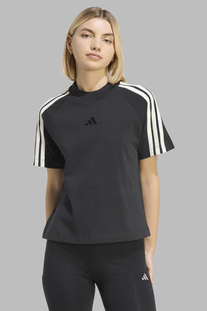 gestreept T-shirt - zwart