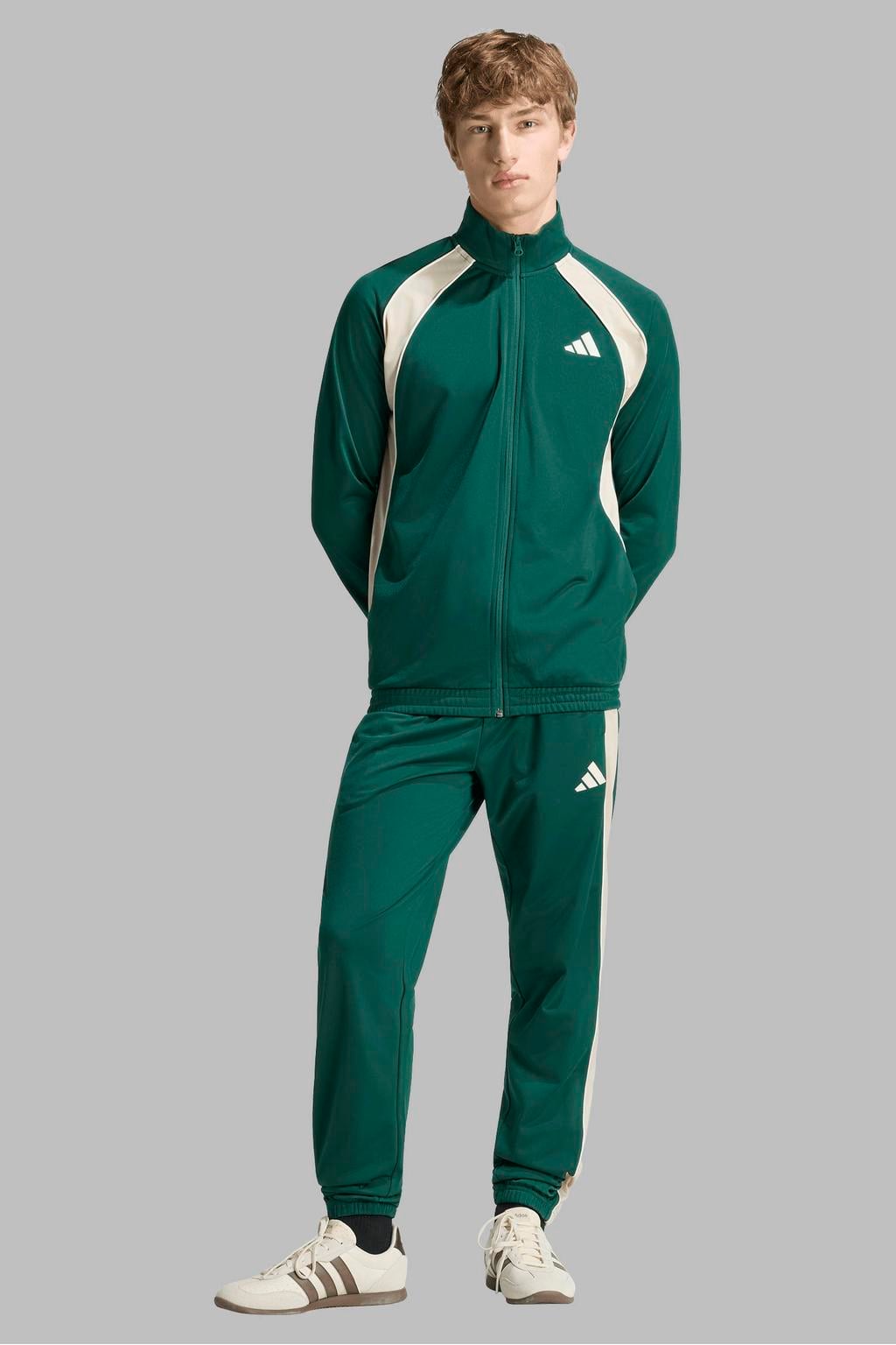 adidas Sportswear senior trainingspak - groen/ecru