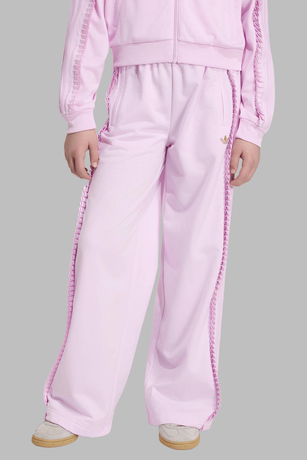 Roze meisjes adidas Originals Firebird trainingsbroek Loose van polyester met elastische tailleband en effen