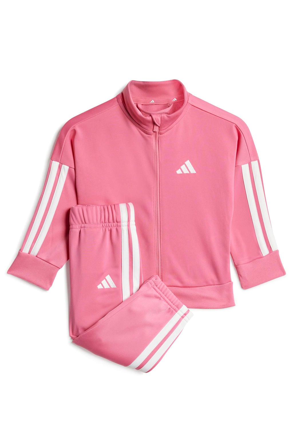 adidas Sportswear joggingpak met opstaande kraag - roze/wit