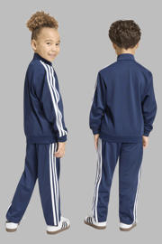 thumbnail: adidas Originals gestreept joggingpak met opstaande kraag - donkerblauw
