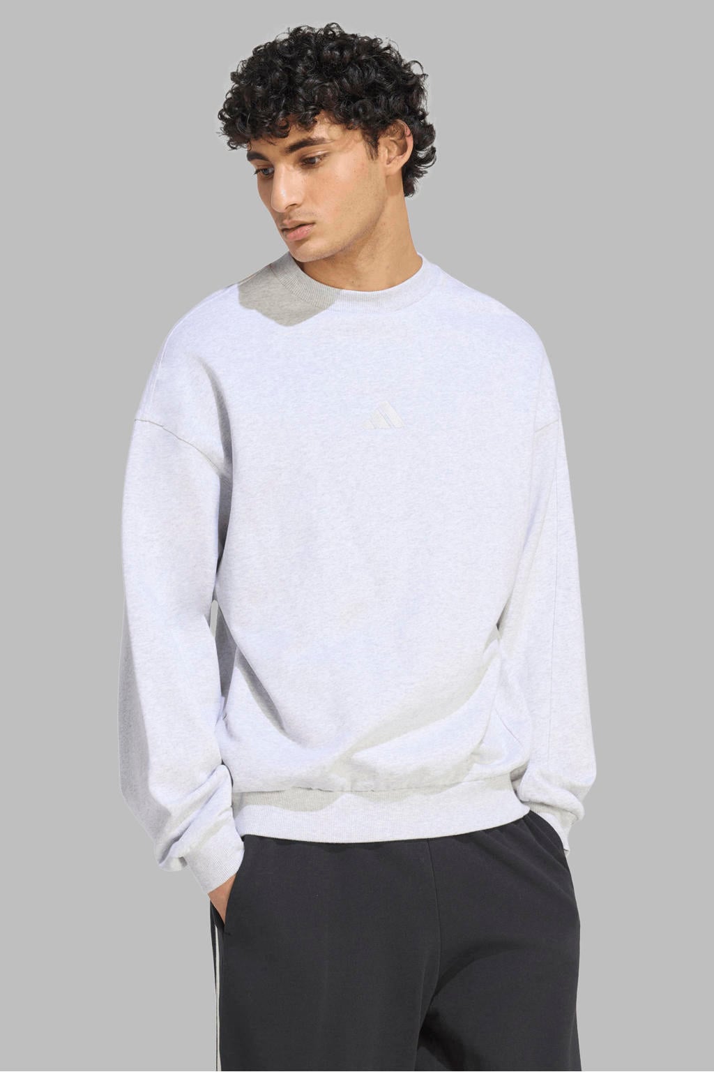 adidas Sportswear Kit regular fit sweater - lichtgrijs