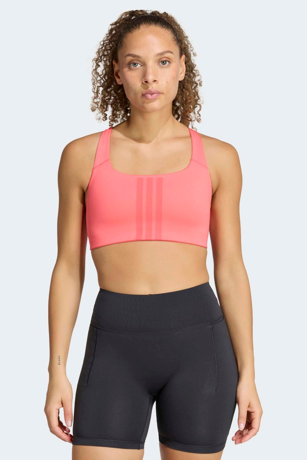 adidas Performance Climacool sport-bh medium support zonder beugel - roze