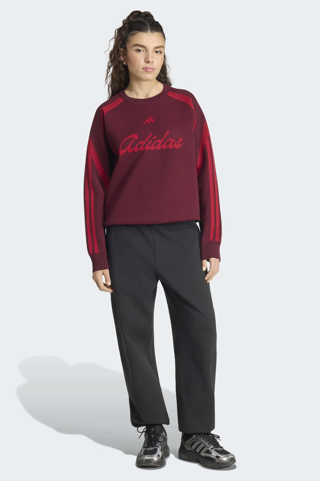 adidas Sportswear sweater met logo - donkerrood