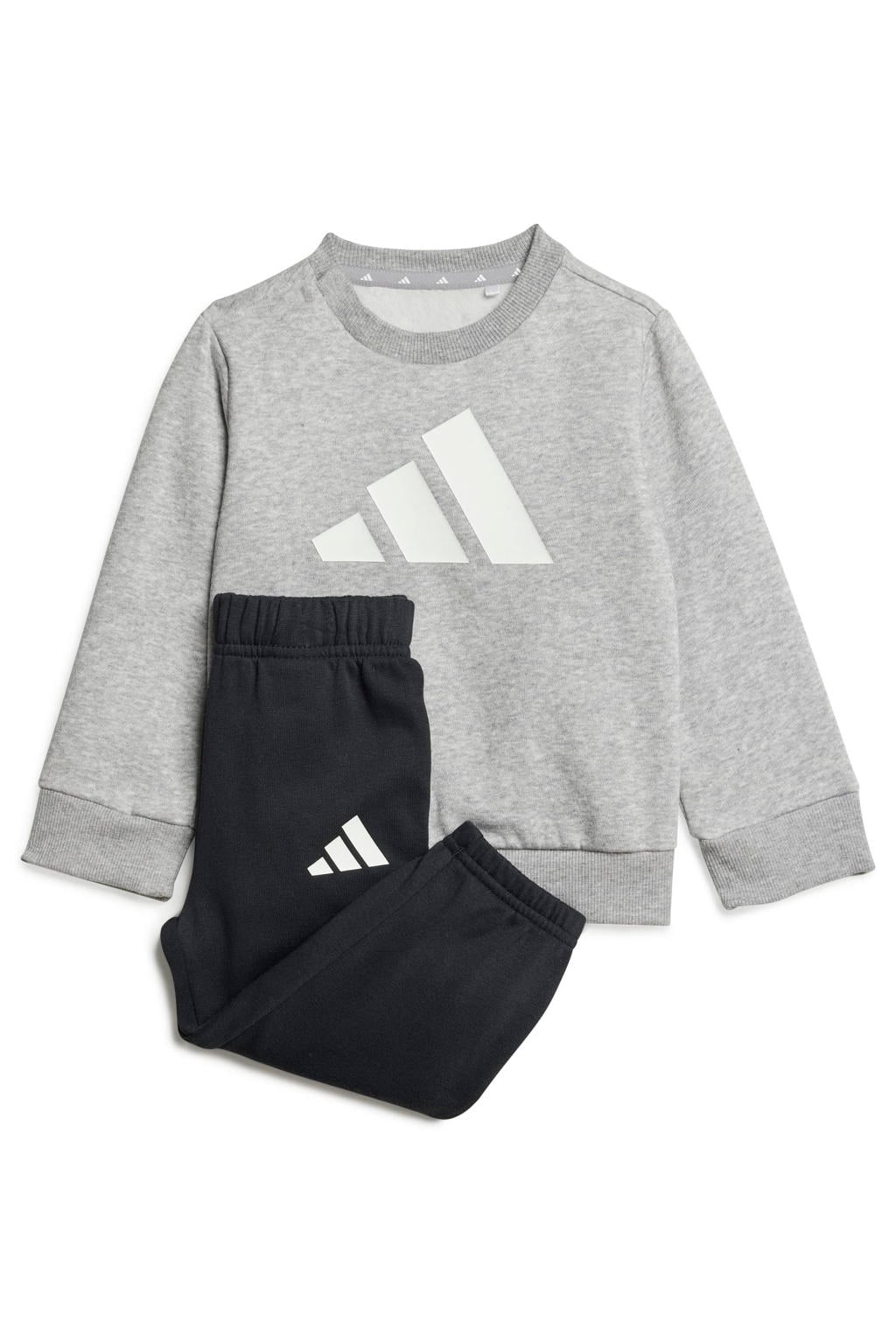 adidas Sportswear joggingpak met ronde hals - grijs/zwart