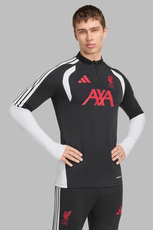 senior liverpool fc voetbalshirt met lange mouwen - zwart/rood