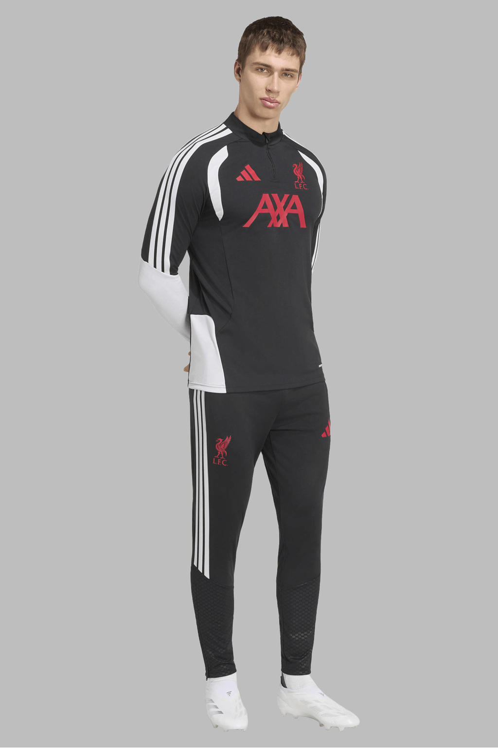 adidas Performance senior liverpool fc voetbalshirt met lange mouwen - zwart/rood