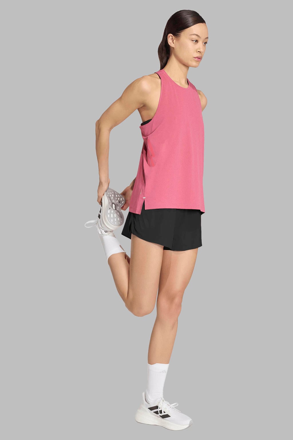Roze dames adidas Performance Adi365 hardloopshirt van polyester met ronde hals