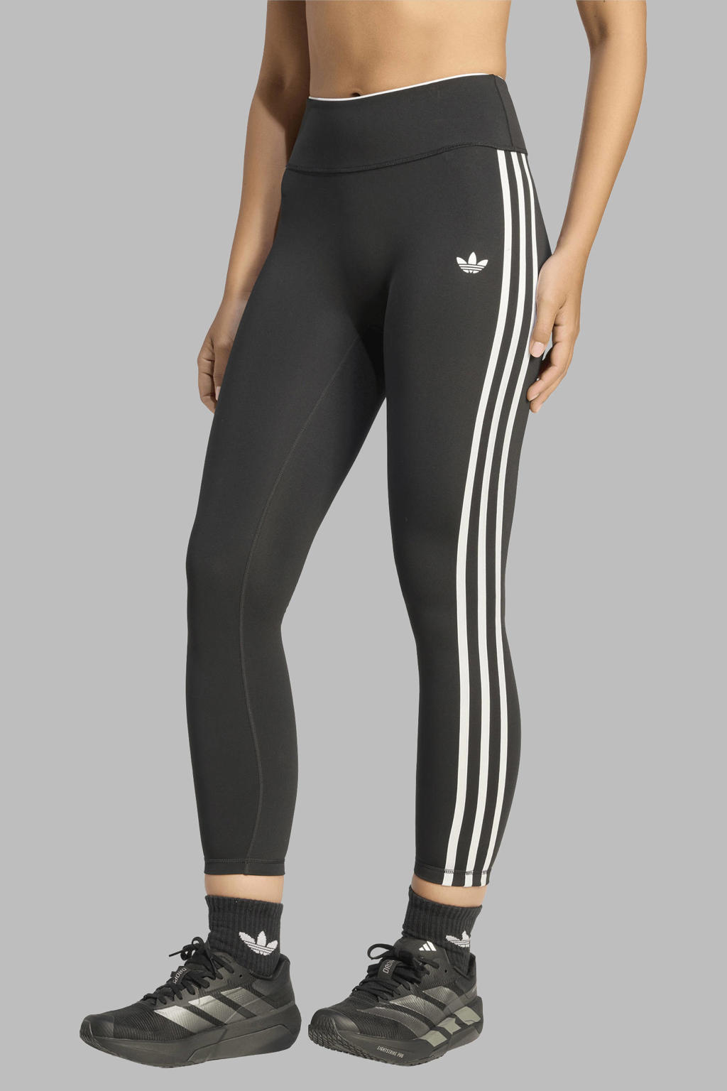 Zwarte dames adidas Originals sportlegging van polyester met slim fit, regular waist en effen
