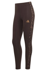 thumbnail: adidas Sportswear slim fit broek met panterprint - donkerbruin