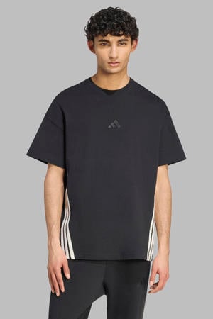 regular fit T-shirt met logo - zwart