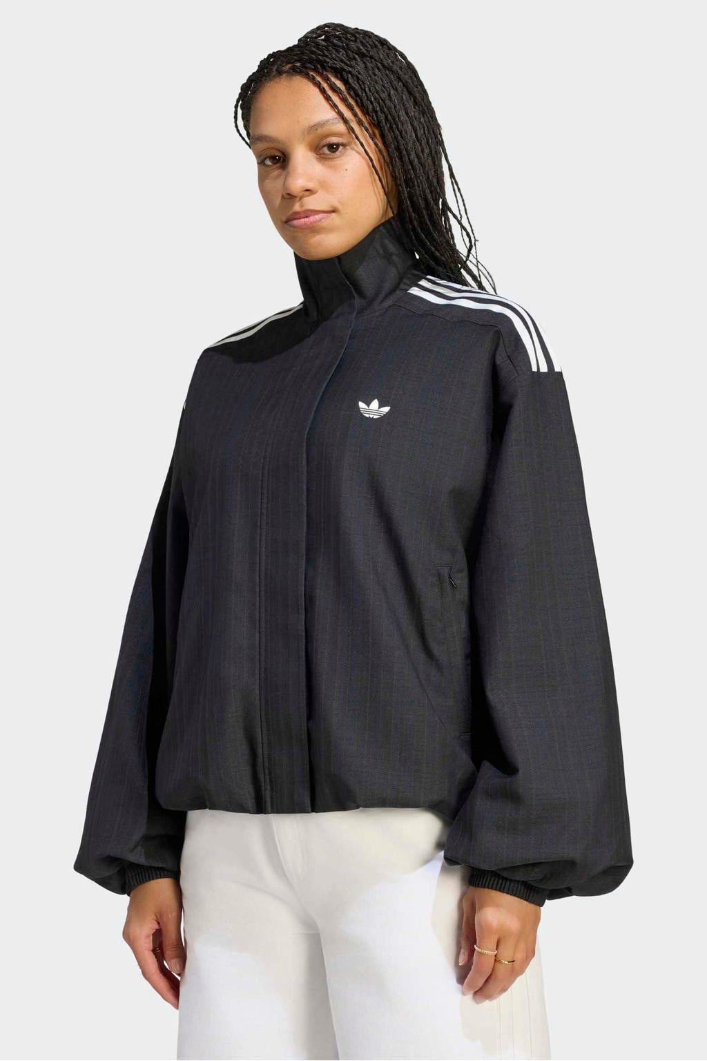 adidas Originals Blousy ruit loose trainingsjack - zwart