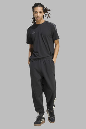 regular fit gestreepte sweatpants - zwart/wit