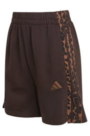 thumbnail: adidas Sportswear regular fit sweatshort met panterprint - bruin