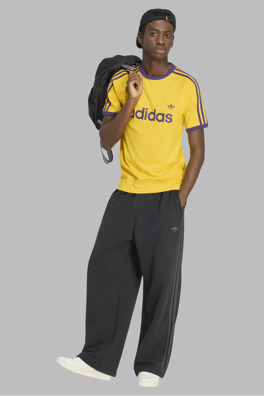 adidas Originals Ringer T-shirt met logo - geel/paars