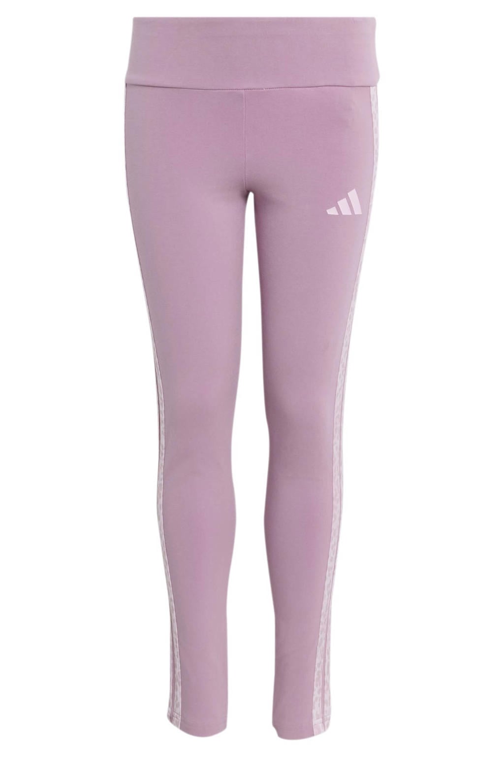 Lilakleurige meisjes adidas Sportswear legging van katoen met elastische tailleband