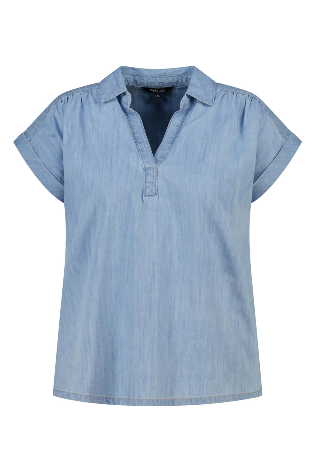 MS Mode blousetop met omslagdetail Plus Size - blauw