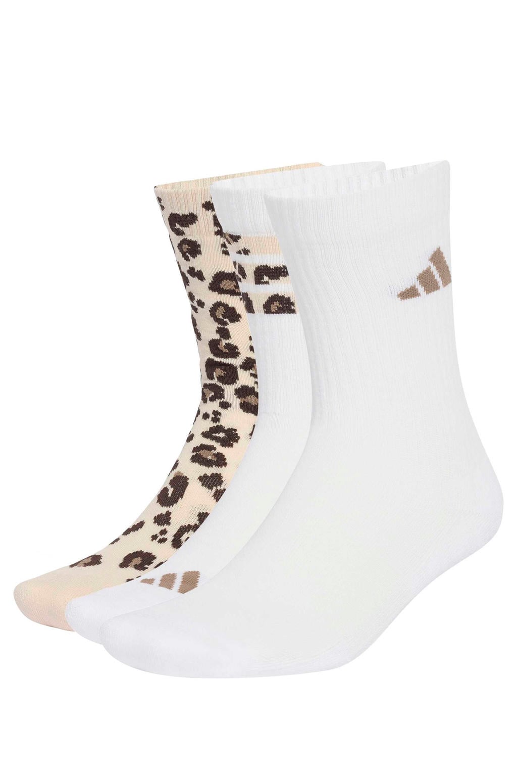adidas Sportswear sokken - beige/wit/zwart (set van 3)