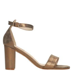 Laurie imitatieleren sandalen met blokhak - brons