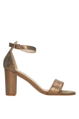 Laurie imitatieleren sandalen met blokhak - brons