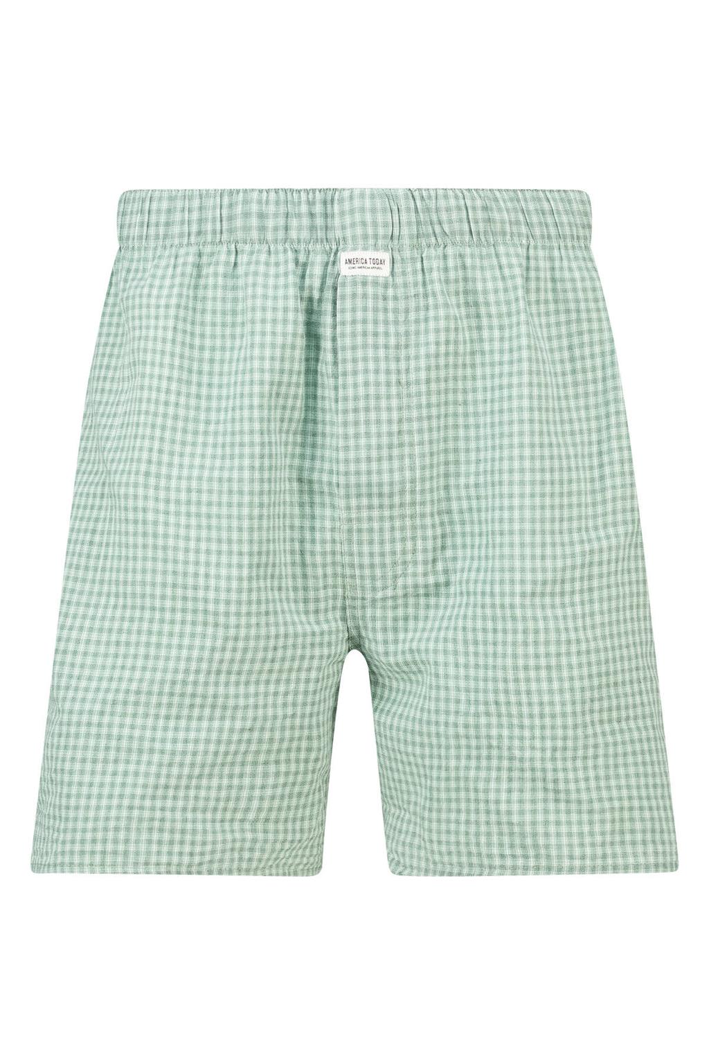 America Today wijde geruite boxershort - lichtgroen