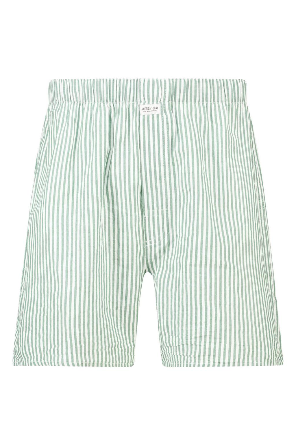America Today wijde gestreepte boxershort - groen/wit
