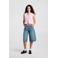 America Today top met peplum en smockwerk - lichtroze