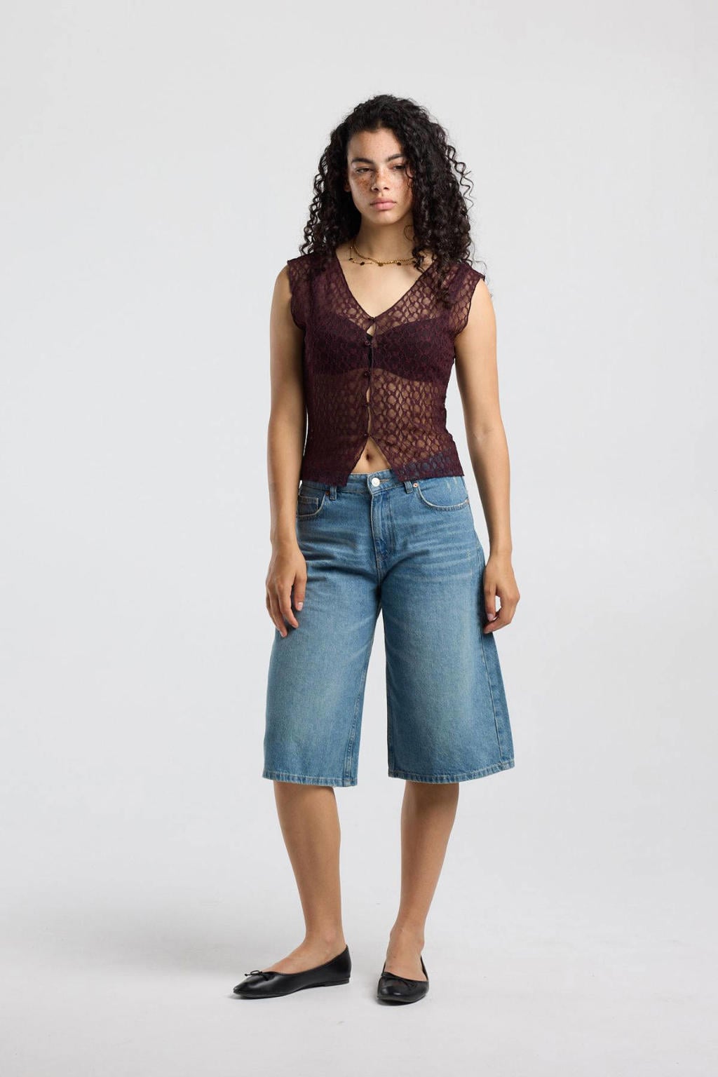 America Today top - donkerrood