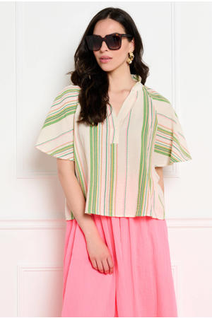 gestreepte blouse - groen