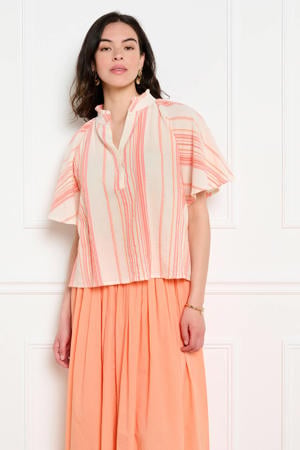 gestreepte blouse - oranje