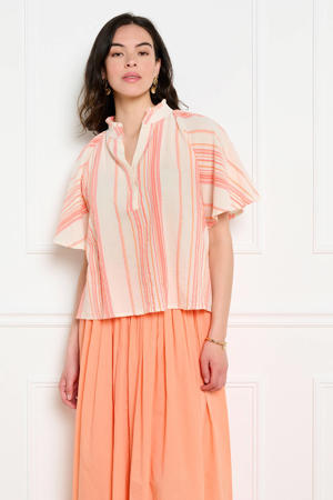 gestreepte blouse - oranje