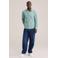 WE Fashion relaxed fit gestreept overhemd met borduursels - legergroen