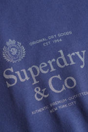 thumbnail: Superdry regular fit T-shirt met logo - hampton blauw