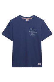 thumbnail: Superdry regular fit T-shirt met logo - hampton blauw