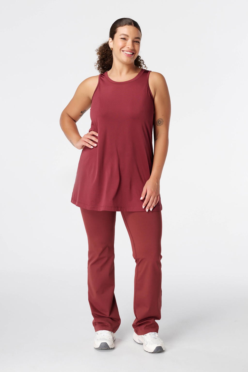 MS Mode sporttop Plus Size - donkerrood