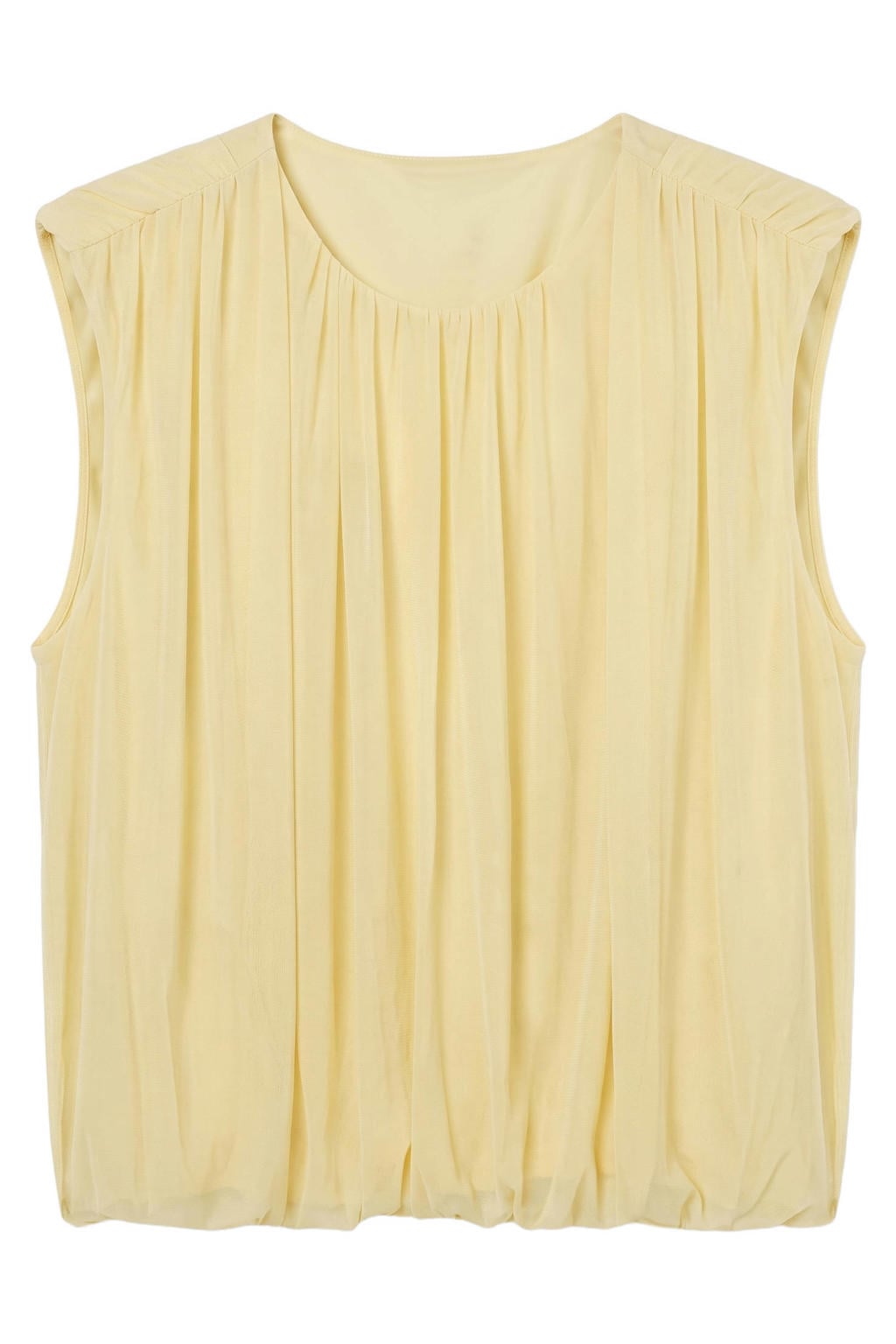 VERO MODA mouwloze top met plooien - lichtgeel