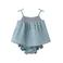 Mango Kids korte jurk met ruches en print - blauw