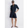 Mango high waist straight leg denim bermuda short - donkerblauw