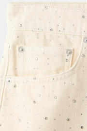 thumbnail: Mango mini rok met strass-steentjes - ecru