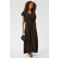 Kaffe maxi jurk - donkerbruin