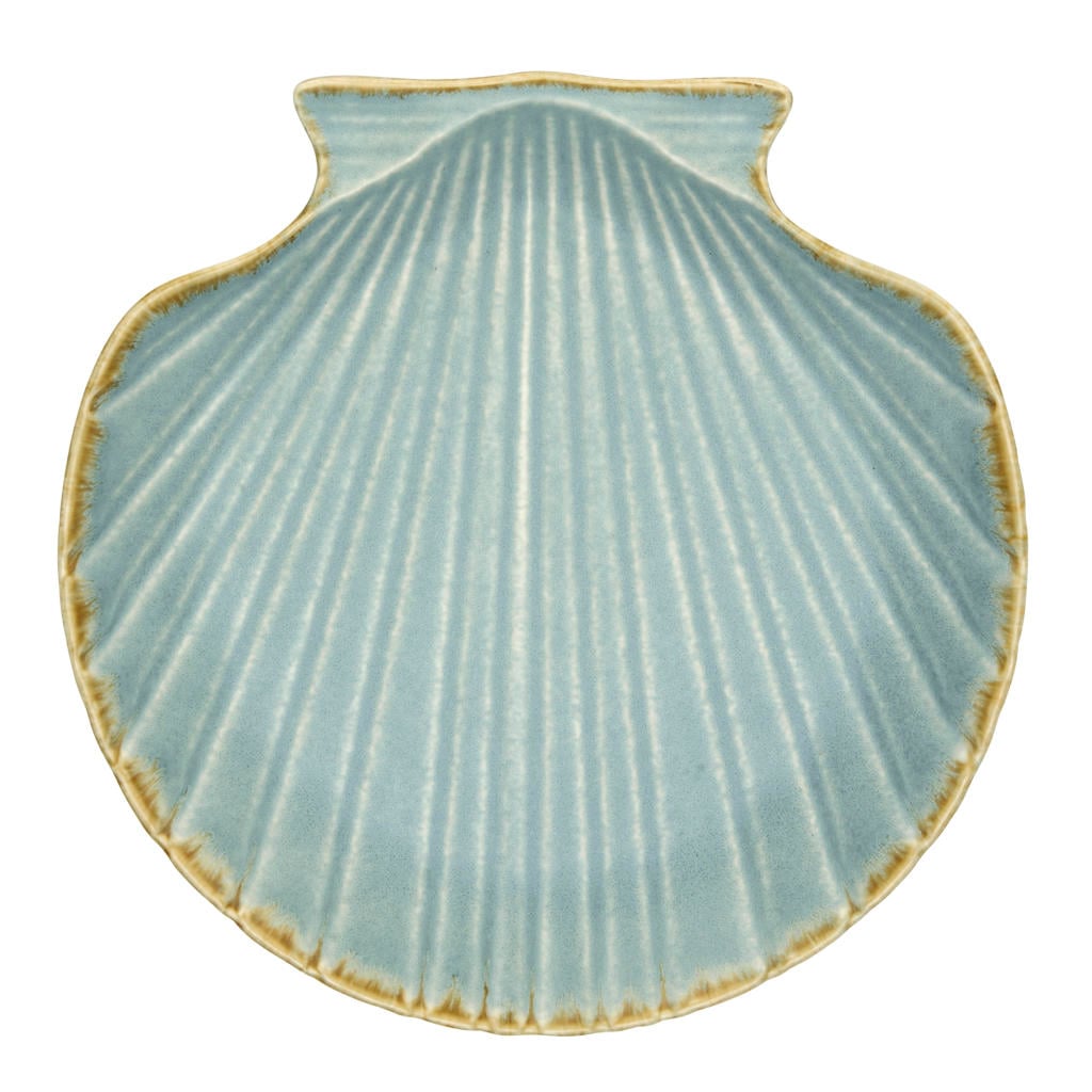 Madam Stoltz ontbijtbord schelp blauw (Ø20 cm)