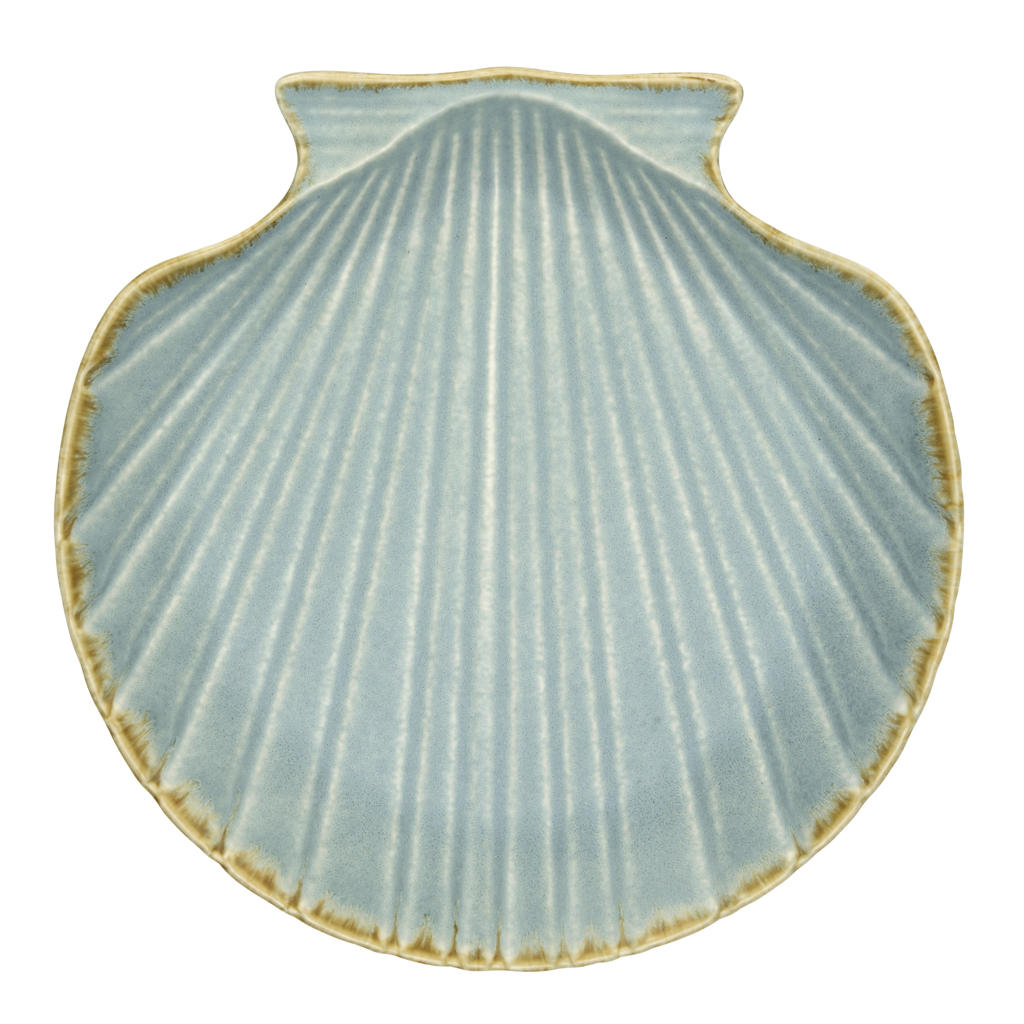Madam Stoltz ontbijtbord schelp blauw (Ø23 cm)